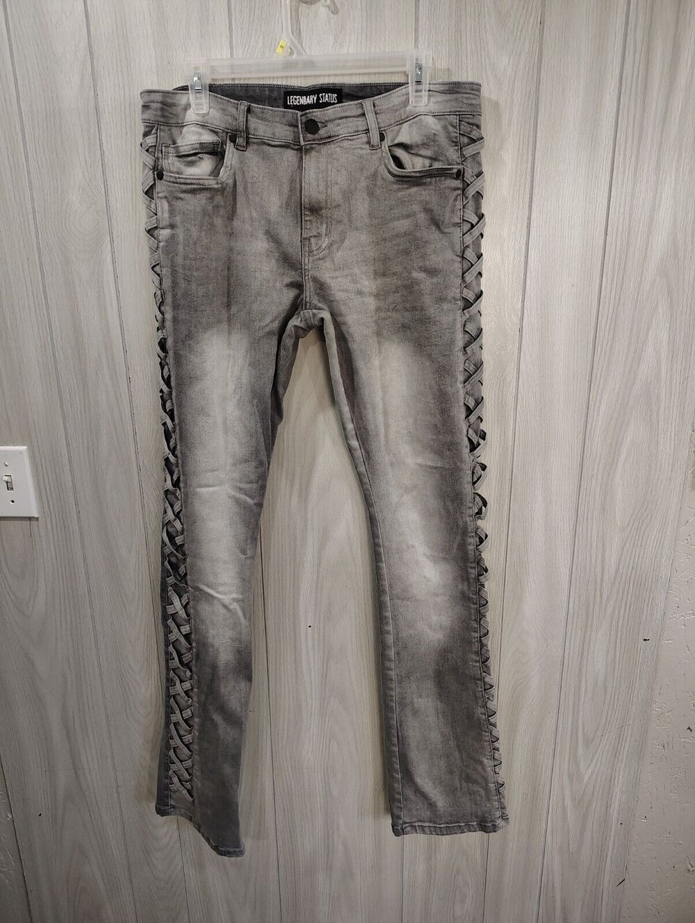 Legendary Status Women's Denim Jeans Size 20 Charcoal Boot cut Zig Zag Sides